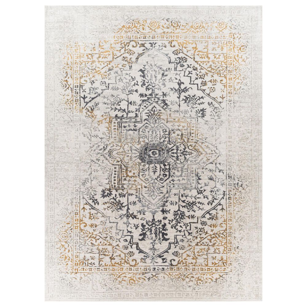 Surya Aisha Charcoal, Gray, Mustard and Light Gray 6"7" x 9"6" Area Rug, , large