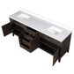 Lexora Home Laurel 84" Double Bathroom Vanity in Brown Oak with White Cultured Marble Top and Rectangular Sinks, , large