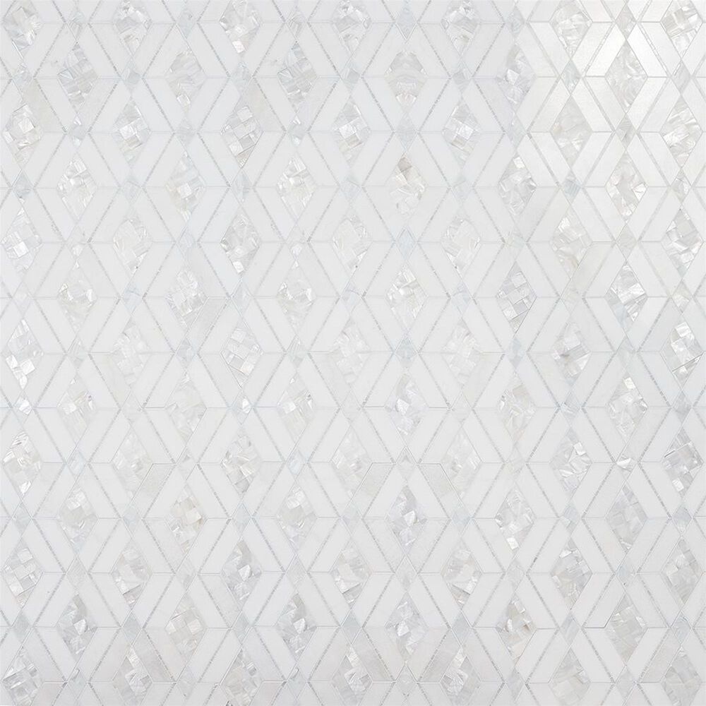 Soho Studio Elaine Pearl 10" x 10" Marble Mosaic Sheet, , large