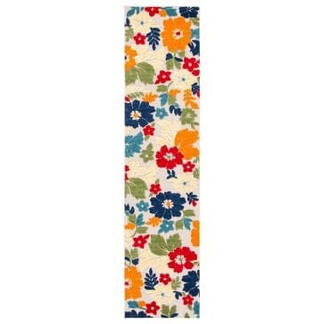 Safavieh Cabana CBN308A 2"2" x 9" Ivory and Orange Indoor/Outdoor Performance Runner, , large