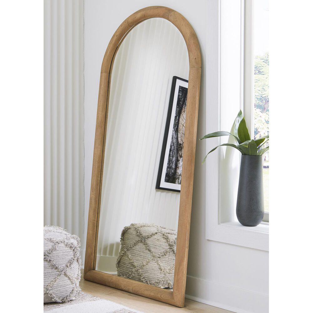 Ashley Dairville Floor Mirror in Light Brown, , large