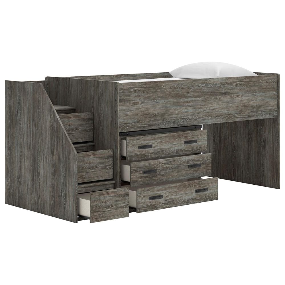 Ashley Frandern Twin Loft Bed with Drawer Storage in Gray, , large