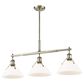 Golden Lighting Orwell 3-Light Linear Pendant with Opal Glass Shade in Aged Brass, , large