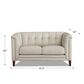 Hydeline Arvo Stationary Leather Loveseat in Vanilla, , large