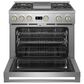 Monogram 36" All Gas Professional Range with 4 Burners and Griddle in Stainless Steel, , large