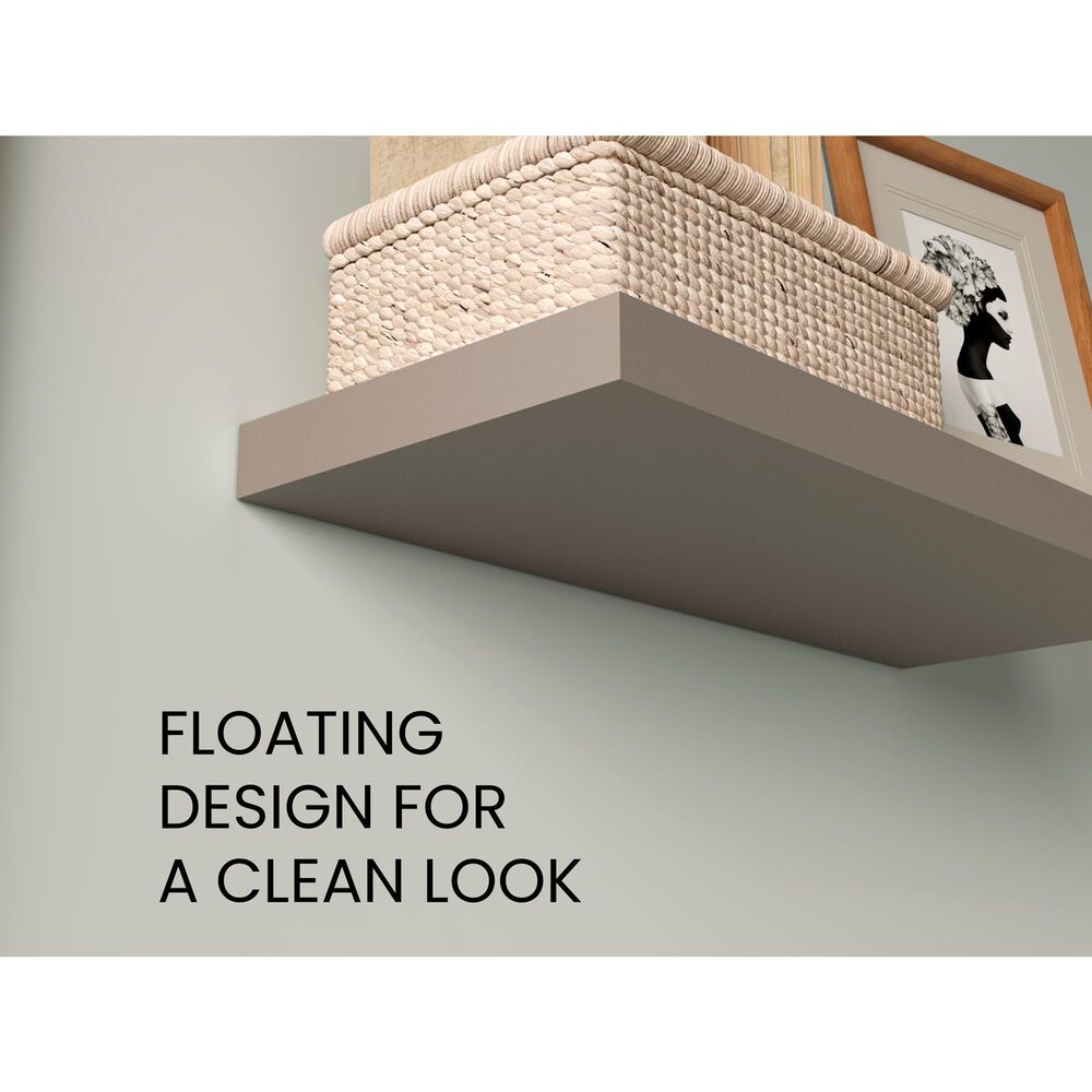 Hearth and Haven 32" Floating Wall Shelf in Taupe (Set of 2), , large