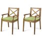 Hearth and Haven Perla Outdoor Dining Chair in Green (Set of 2), , large