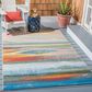 Safavieh Barbados Abstract Sunset 3"3" x 5" Light Blue and Pink Indoor/Outdoor Area Rug, , large