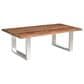 Linden Boulevard Brownstone Cocktail Table in Chrome and Brown, , large