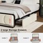 HOMLUX Queen Upholstered Platform Storage Bed in Beige, , large