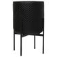 Creative Coop Round Planter with Chevron Pattern on Stand in Black, , large