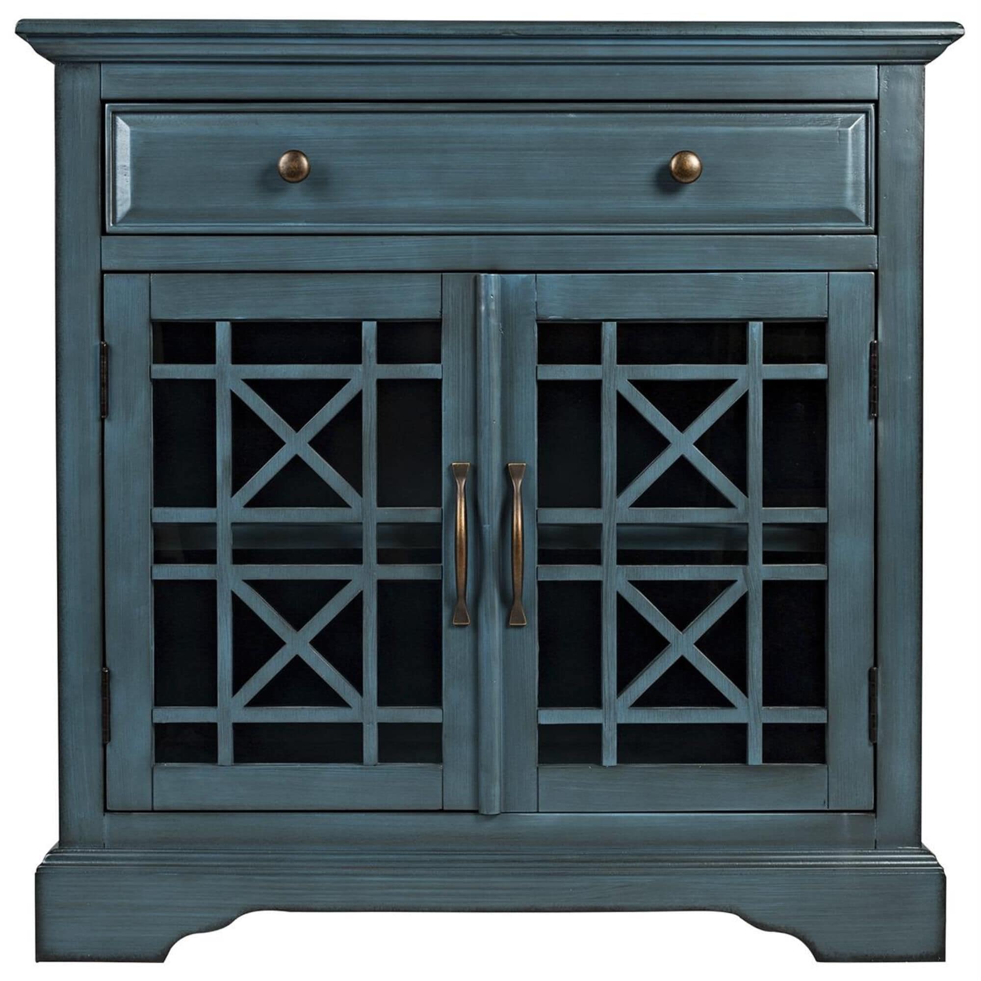 Antique blue outlet accent cabinet