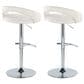 LumiSource Grotto Swivel Adjustable Bar Stool with White Velvet Upholstery in Chrome (Set of 2), , large