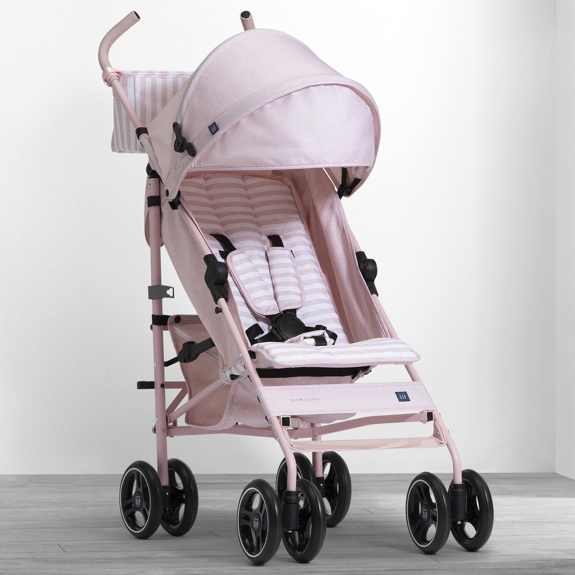 Delta Classic Stroller in Pink Stripes NFM