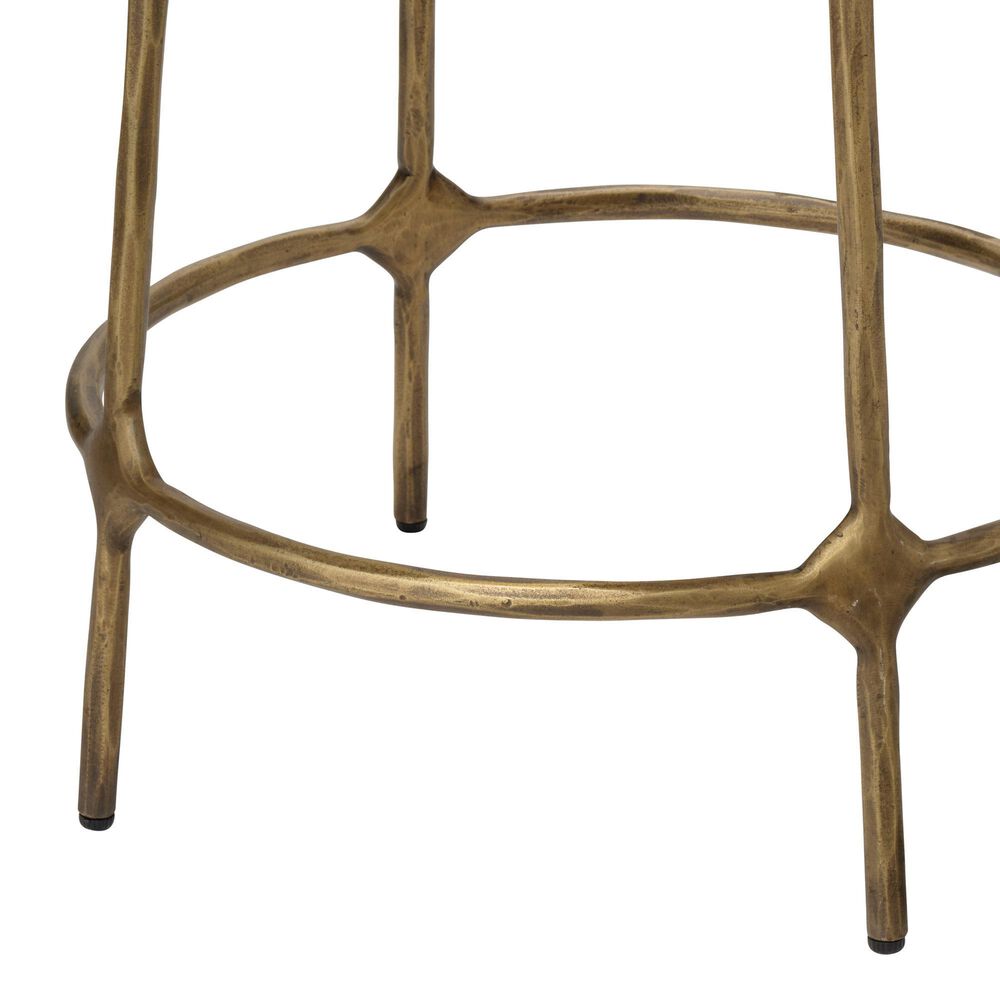 Jamie Young Ashbourne Counter Stool with Ivory Upholstery in Antique Brass, , large