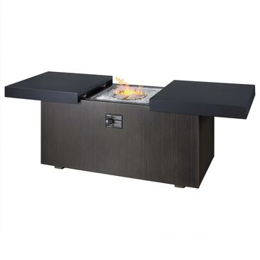 Plank and Hide Rectangular Functional Fire Pit in Wenge and Black, , large