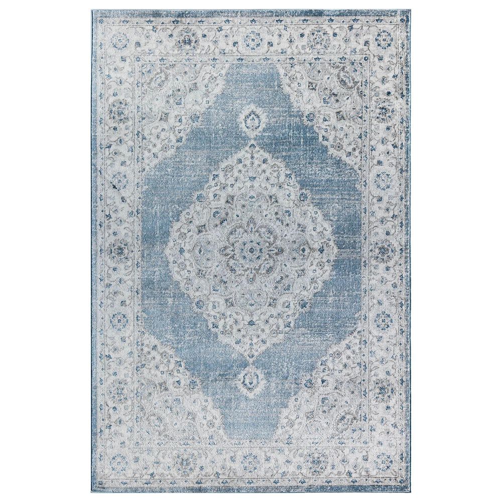 Rugs America Samina Haze 5"3" x 7" White and Blue Area Rug, , large