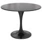 Leisuremod LeisureMod Verve Collection 36 Round Dining Table, Black Base with Sintered Stone Black Top, , large