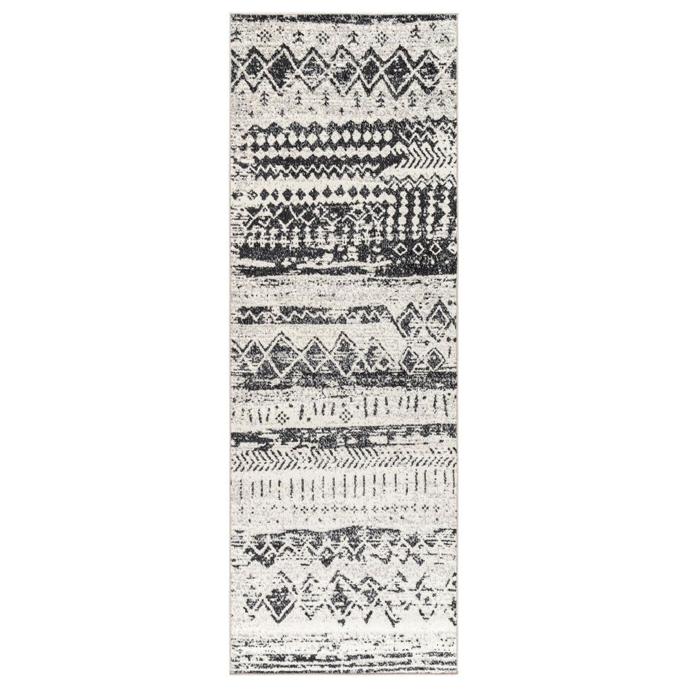 Surya Lavadora Southwestern 2"7" x 7"3" Black, Gray and Light Gray Runner, , large