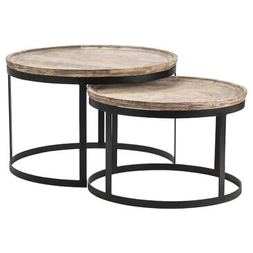 Crestview Collection Bengal Manor Cocktail Tables in Light Mango Wood and Black (Set of 2), , large