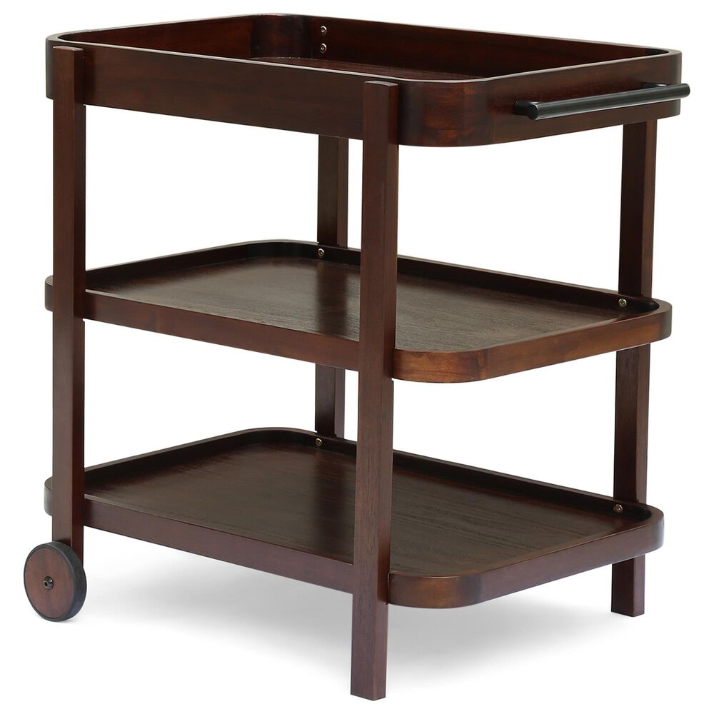 Noble House Selleck Bar Cart in Brown Mahogany, , large