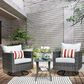 HOMLUX 3-Piece Patio Conversation Set with Square-Arm Swivel Rocking Chairs in Gray, , large