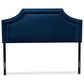 Baxton Studio Avignon Queen Upholstered Headboard in Navy Blue, , large