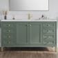 James Martin Vanities Chicago 60" Single Bathroom Vanity in Smokey Celadon with Single Hole 3 cm White Zeus Quartz Top and Rectangular Sink, , large