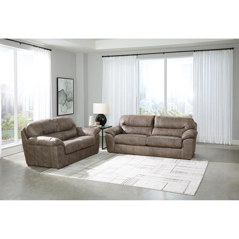 Catnapper Bradshaw Stationary Queen Sleeper Sofa in Mushroom NFM