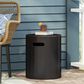 Hearth and Haven Outdoor Cylindrical Side Table with Integrated Handle Cutout in Copper, , large