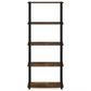 HOMLUX 5-Tier Display Rack in Amber Pine and Black, , large