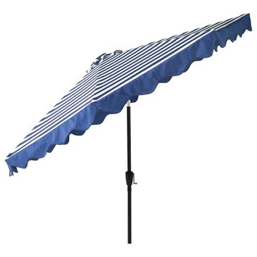 HOMLUX 10" Patio Umbrella with Adjustable Tilt and Scalloped Edge in Dark Blue, , large