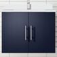 Lexora Home Geneva 24" Single Bathroom Vanity in Navy Blue with 2 cm White Cultured Marble Top and Rectangular Sink, , large