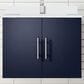 Lexora Home Geneva 24" Single Bathroom Vanity in Navy Blue with 2 cm White Cultured Marble Top and Rectangular Sink, , large