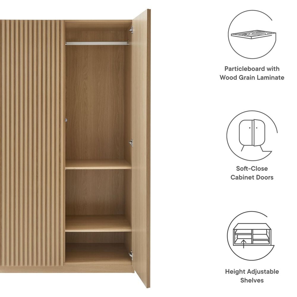 Modway Render 2-Door Wardrobe Closet in Oak, , large