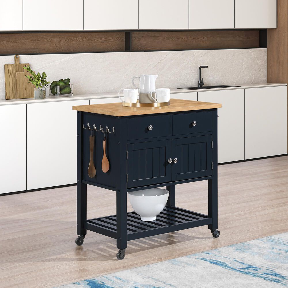 Valor Living Stirling Kitchen Cart in Blue, , large