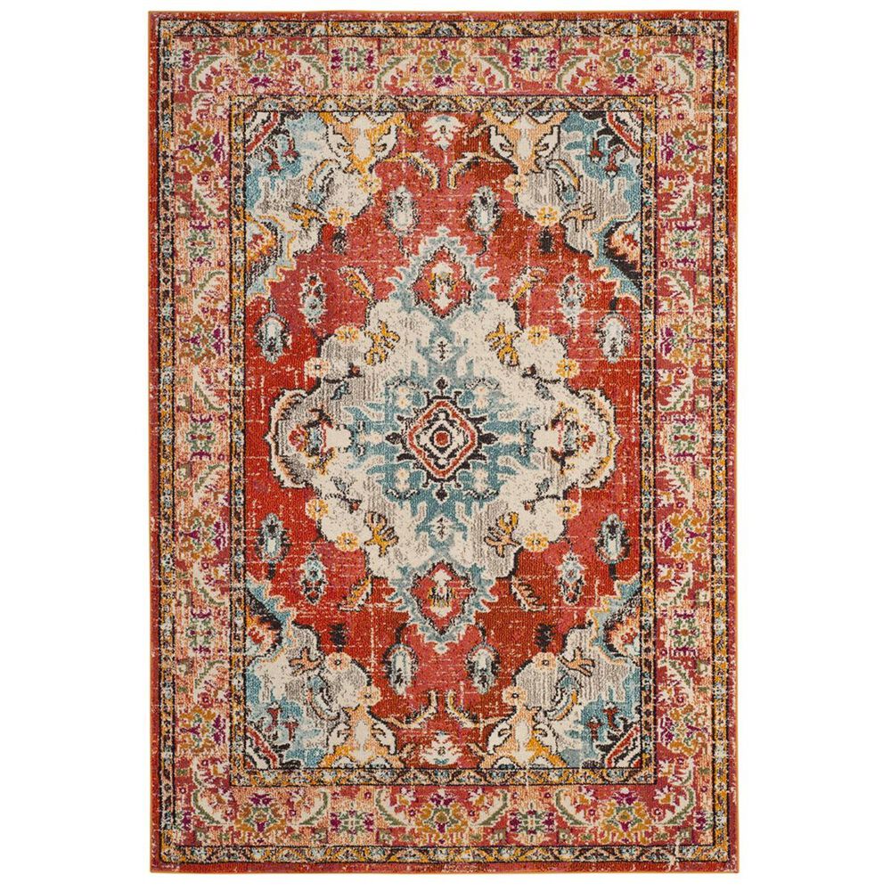 Safavieh Monaco MNC243H-5 5&#39;1&quot; x 7&#39;7&quot; Orange/Light Blue Area Rug, , large
