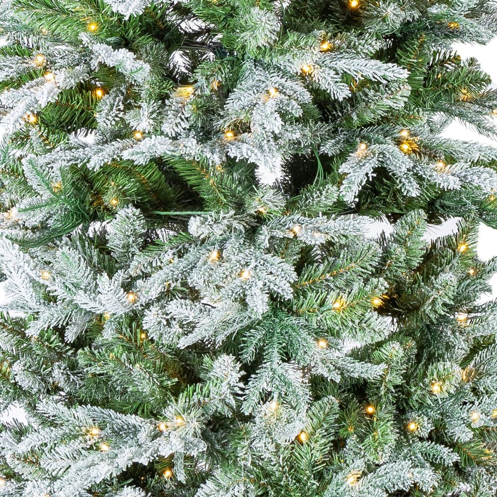 The Gerson Company 7.5&#39; Narrow Spruce Pre-Lit Artificial Christmas Tree in Green, , large