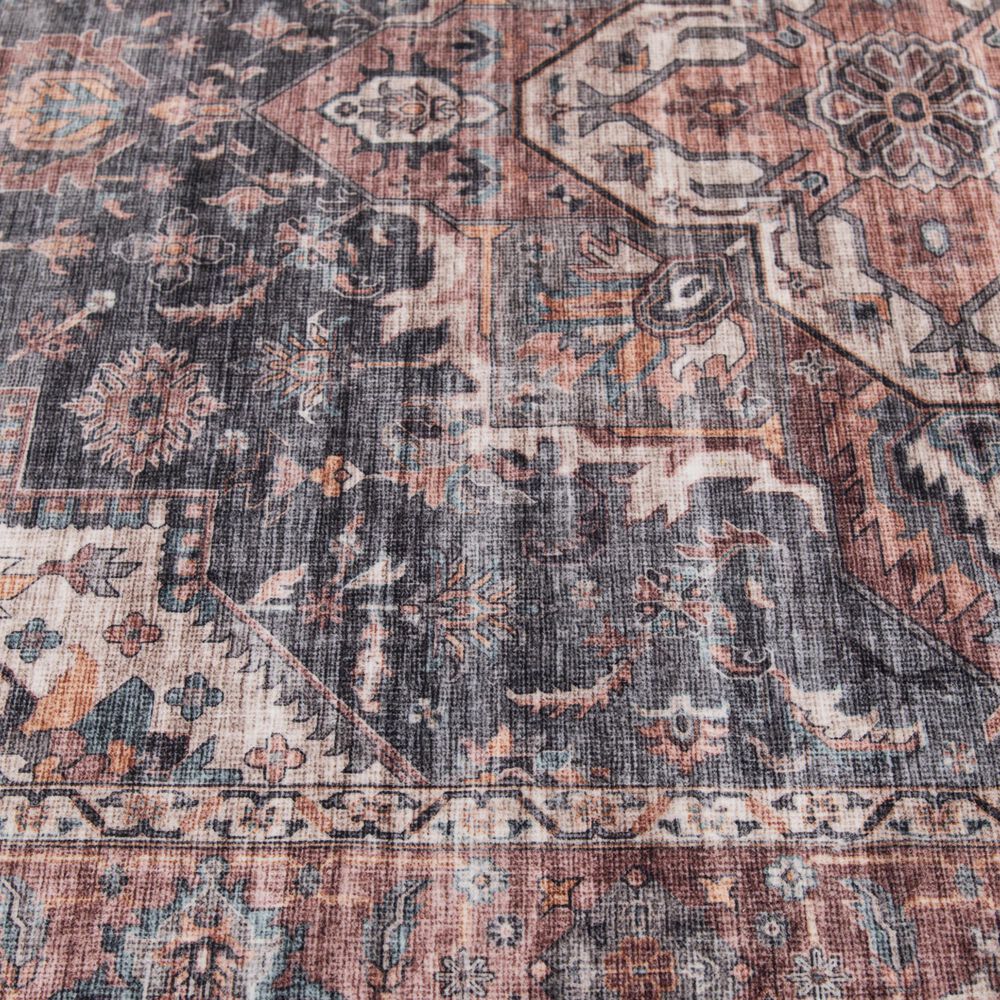 Central Oriental Rugease Chantal 5&#39; x 7&#39; Rust and Dark Grey Area Rug, , large