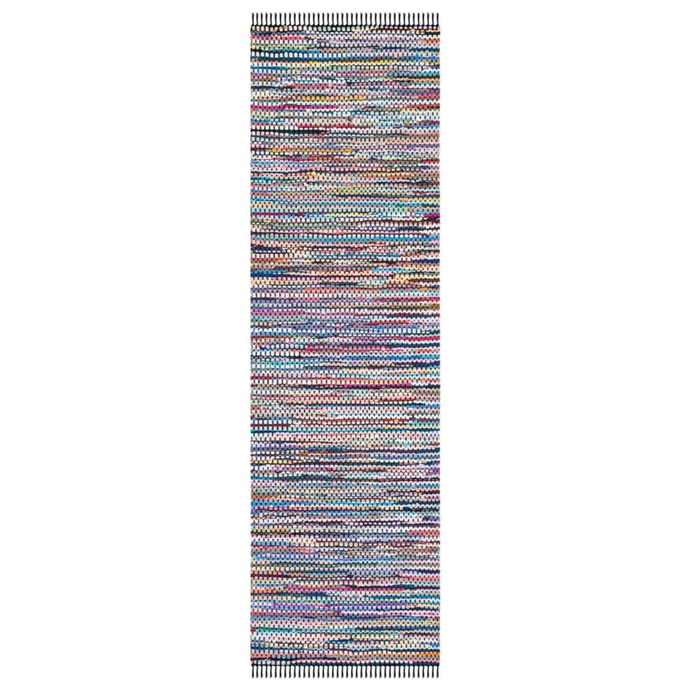 Safavieh Montauk 2"3" x 8" Black and Pink Runner, , large