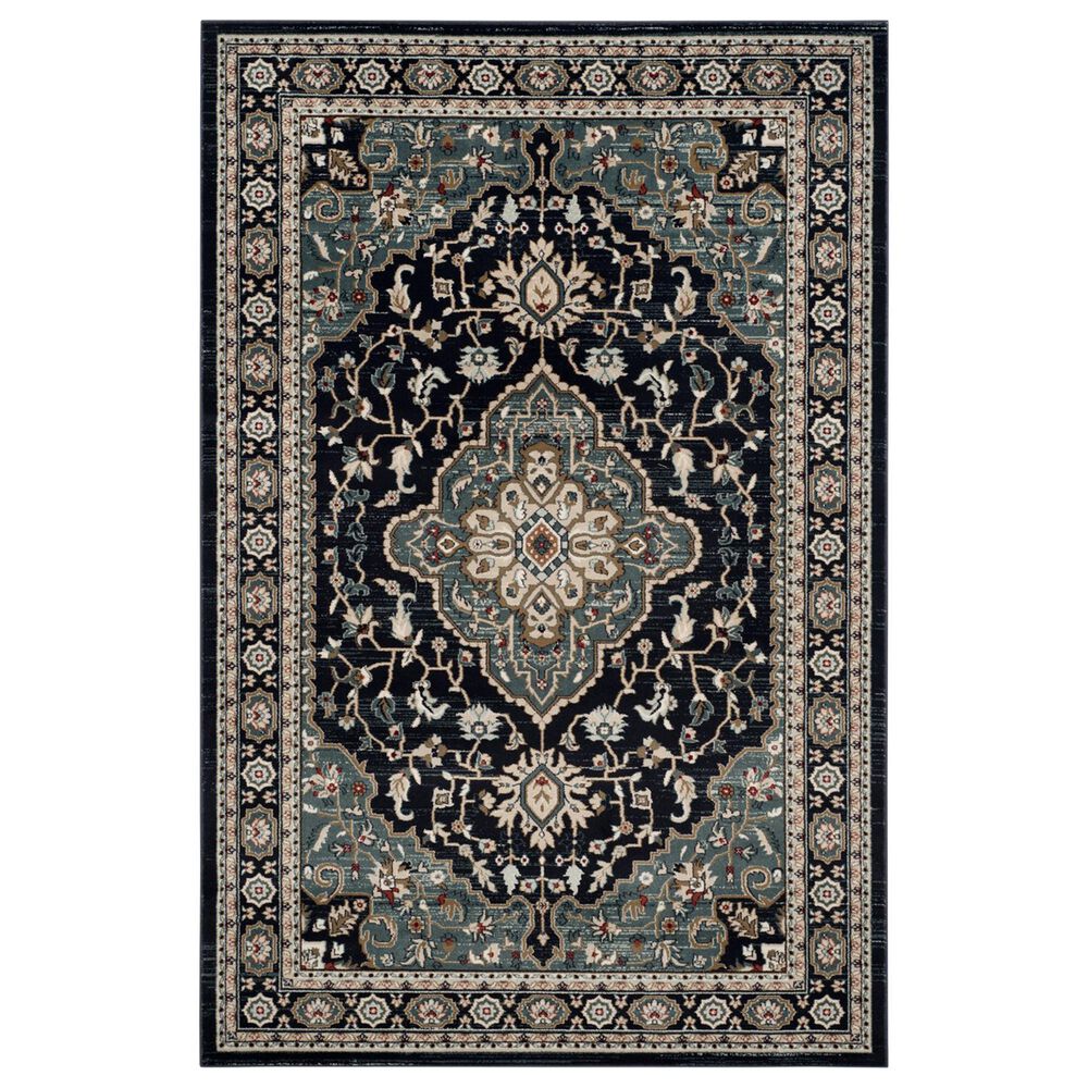 Safavieh Lyndhurst 9" x 12" Anthracite and Teal Area Rug, , large