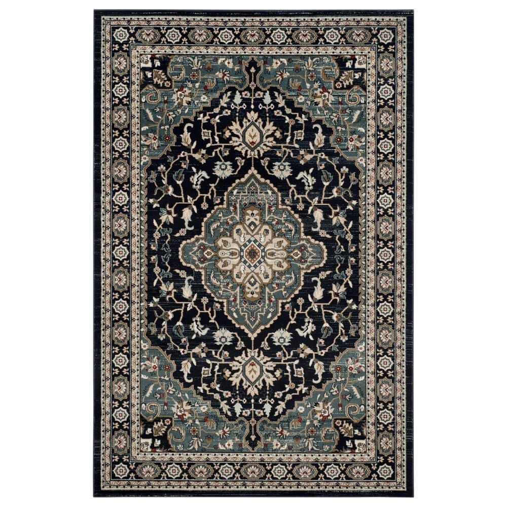 Safavieh Lyndhurst 9" x 12" Anthracite and Teal Area Rug, , large