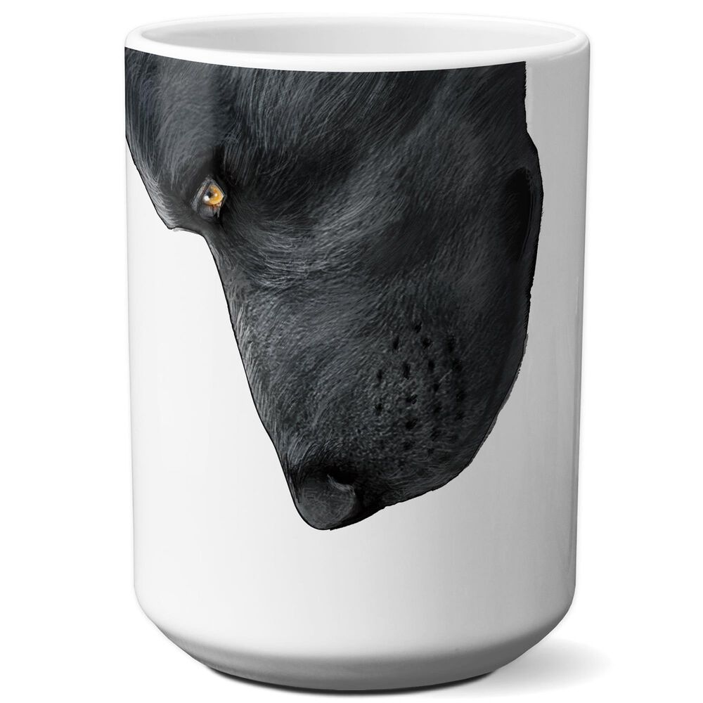 American Brand Studio 15 Oz Black Labrador Snout Mug in White, , large