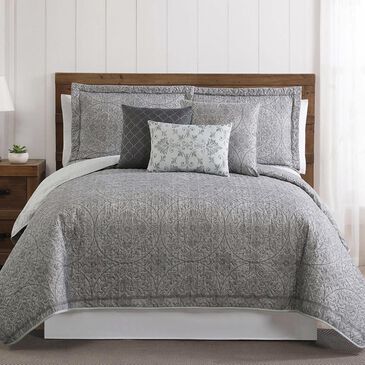 Pem America Style 212 6-Piece King Calista Quilt Set in White and Grey, , large