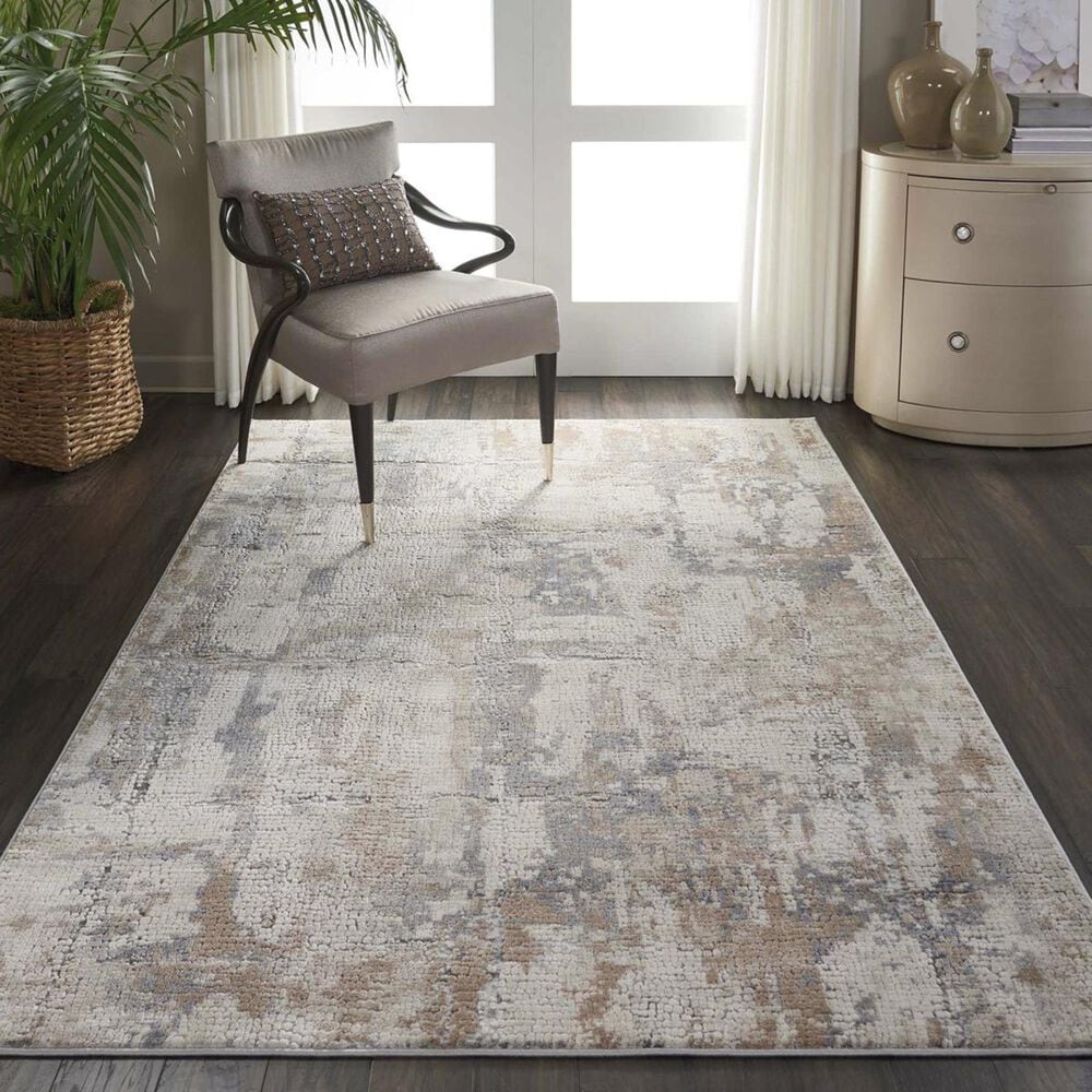 Nourison Rustic Textures RUS06 3&#39;11&quot; x 5&#39;11&quot; Beige and Grey Area Rug, , large