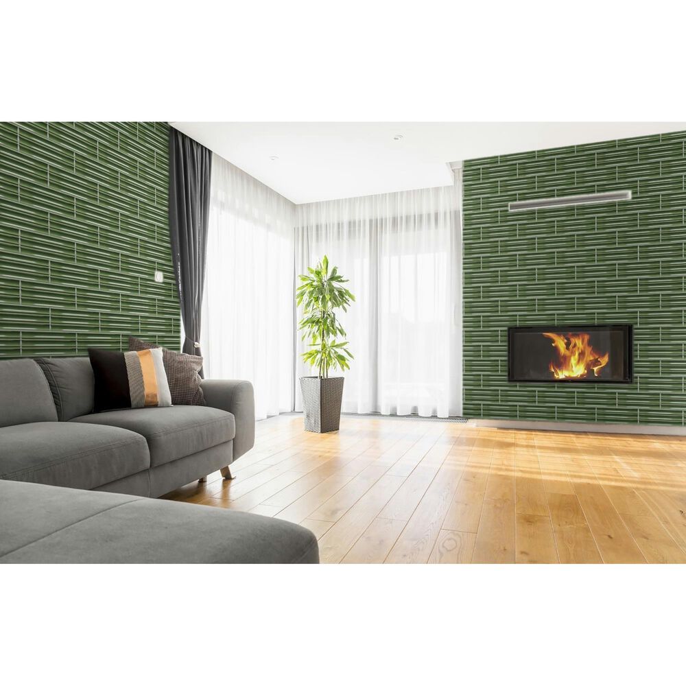 Emser Tubage Green 7&quot; x 16&quot; Porcelain Tile, , large