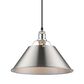 Golden Lighting Orwell 1-Light Wide Large Pendant with Pewter Shade in Chrome, , large