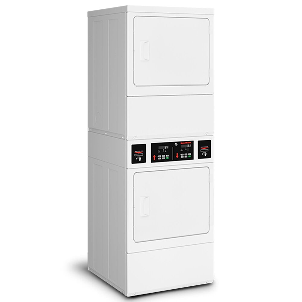 Speed Queen 14 Cu. Ft. Commercial Gas Stack Dryers with Card Reader in White, , large