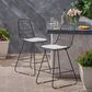 Hearth and Haven Niez Outdoor Counter Stool with Ivory Cushion in Black (Set of 2), , large