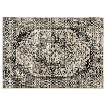 Oriental Weavers Georgia Medallion 429G0 6"7" x 9"2" Gray and Black Area Rug, , large